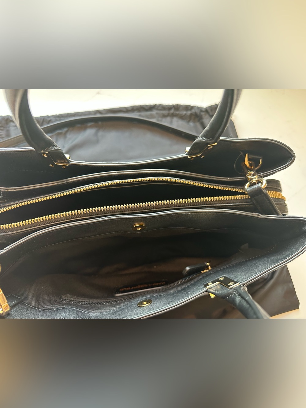 Karl Lagerfeld Meribel Leather Satchel with Adjustable Strap in Black EUC - Picture 14 of 16